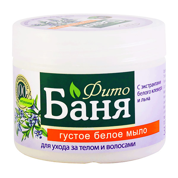Густое белое мыло для ухода за телом и волосами «Фито Баня» (300 г)