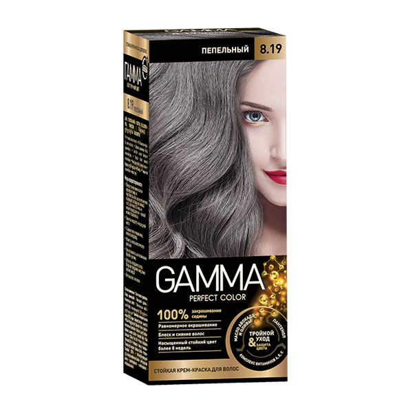 Стойкая крем-краска для волос Gamma Perfect Color «Пепельный 8.19»
