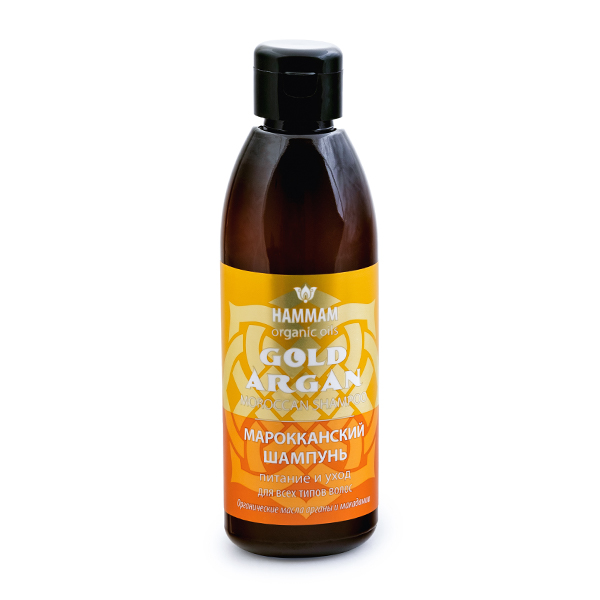 Марокканский шампунь Gold Argan питание и уход для всех типов волос Hammam Organic Oils