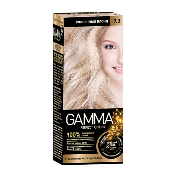Стойкая крем-краска для волос Gamma Perfect Color «Солнечный блонд 9.3»