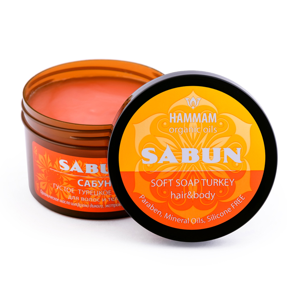 Густое турецкое мыло «Сабун» для волос и тела Hammam Organic Oils