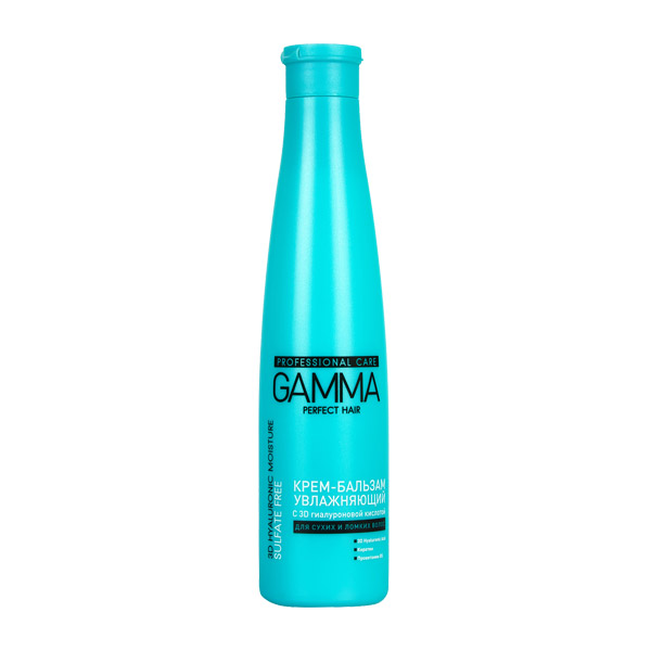 Крем-бальзам Gamma Perfect Hair «Увлажняющий» с 3D гиалуроновой кислотой для сухих и ломких волос