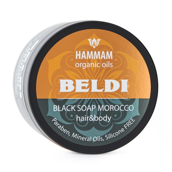 Черное марокканское мыло «Бельди» для волос и тела Hammam Organic Oils