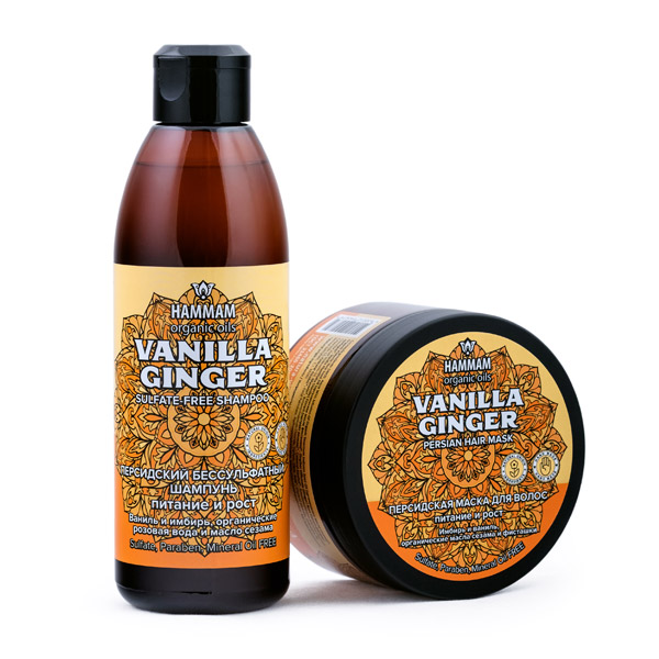 Набор персидской уходовой косметики Vanilla Ginger для волос Hammam Organic Oils