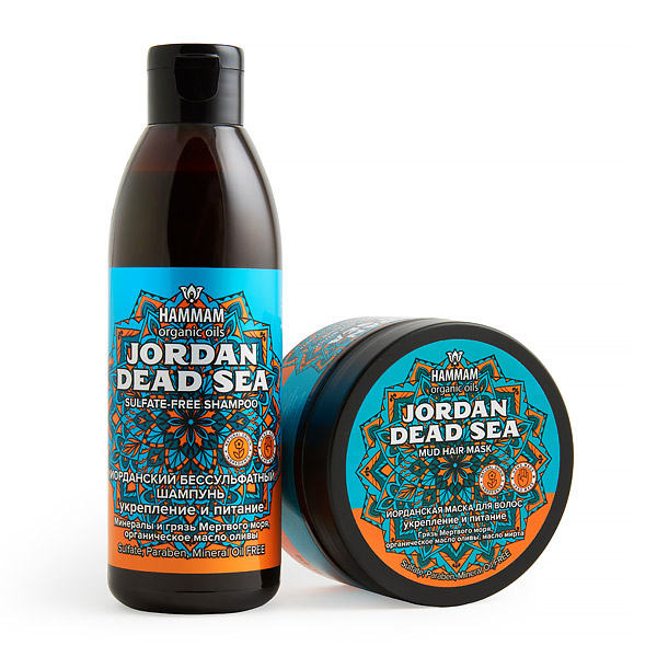 Набор иорданской уходовой косметики для волос Jordan Dead Sea Hammam Organic Oils
