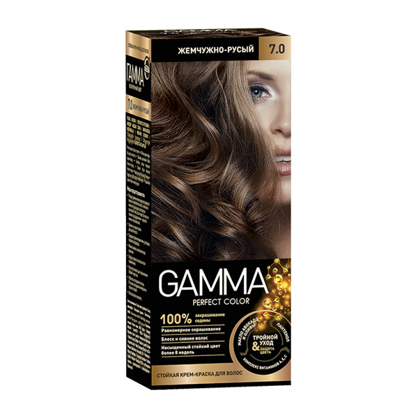 Стойкая крем-краска для волос Gamma Perfect Color «Жемчужно-русый 7.0»