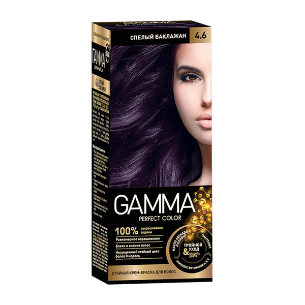 Стойкая крем-краска для волос Gamma Perfect Color «Спелый баклажан 4.6»