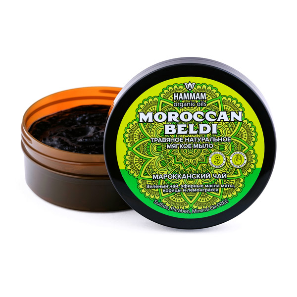 Марокканское натуральное травяное мыло Moroccan Beldi «Марокканский чай» Hammam Organic Oils