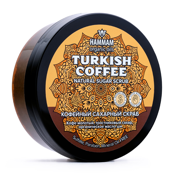 Турецкий натуральный кофейный сахарный скраб Turkish Coffee кофе и тростниковый сахар Hammam Organic Oils