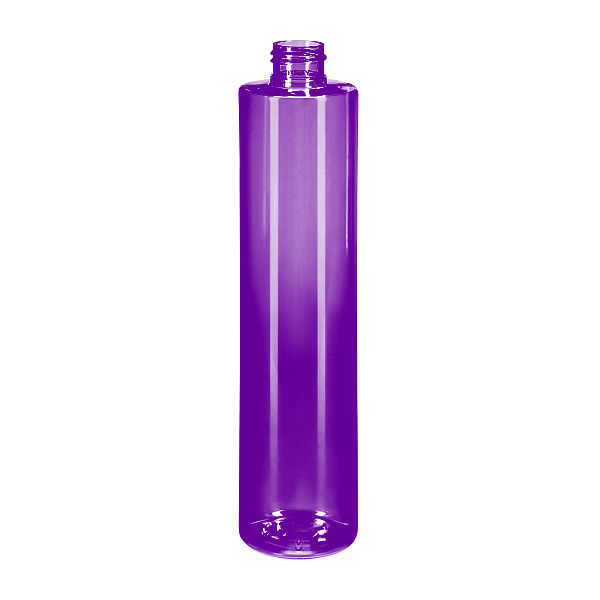 Прозрачный фиолетовый цилиндрический флакон 350 мл с горловиной 24/410