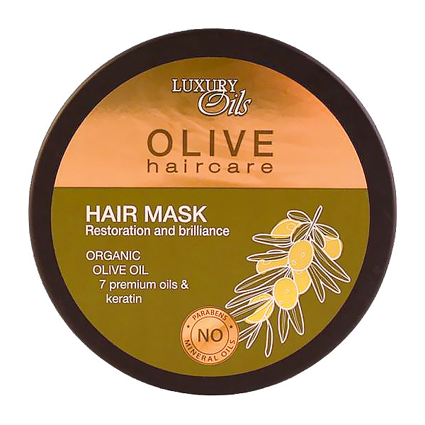 Маска для волос Olive Haircare «Восстановление и блеск» с органическим маслом оливы и кератином Luxury Oils