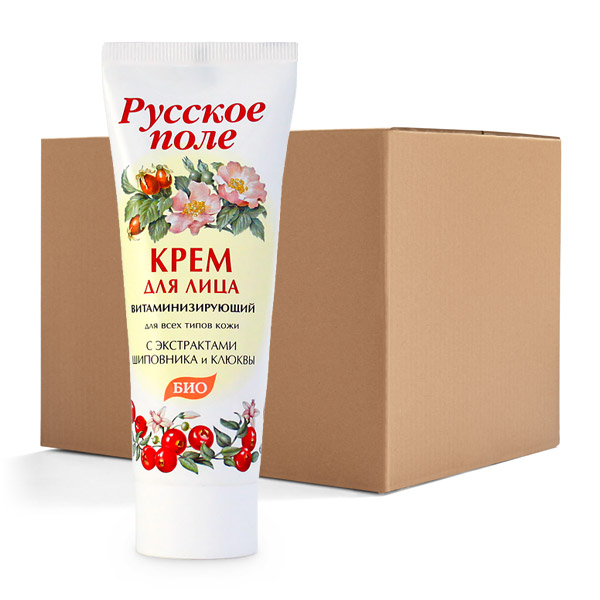 Крем для лица «Витаминизирующий» с экстрактами шиповника и клюквы для всех типов кожи «Русское поле» (упаковка 24 штуки)